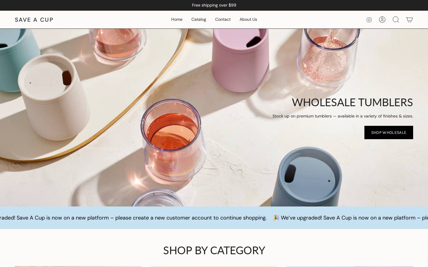 SaveACup homepage screenshot