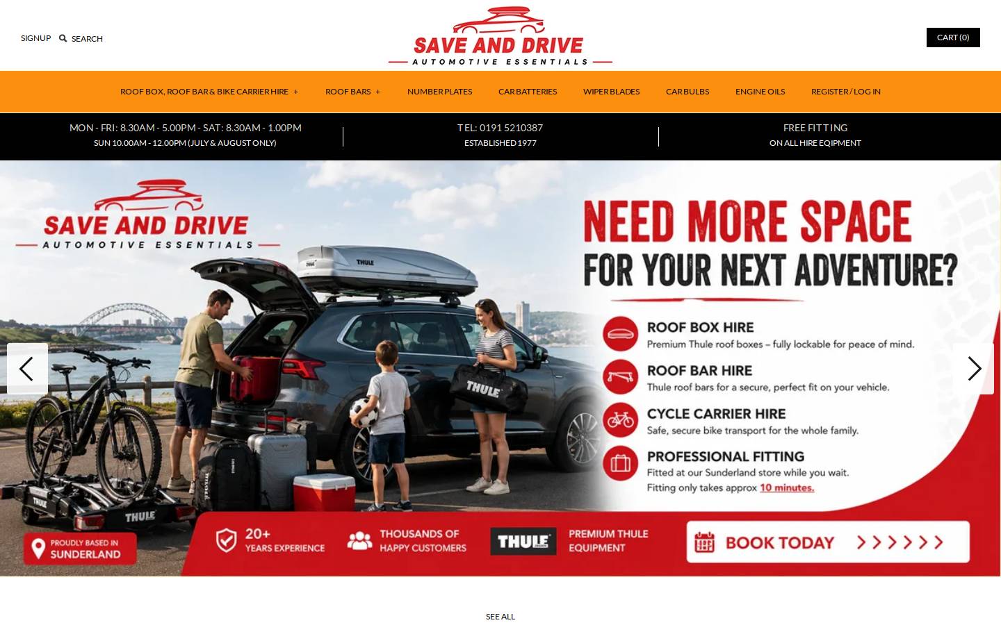 Save And Drive homepage screenshot
