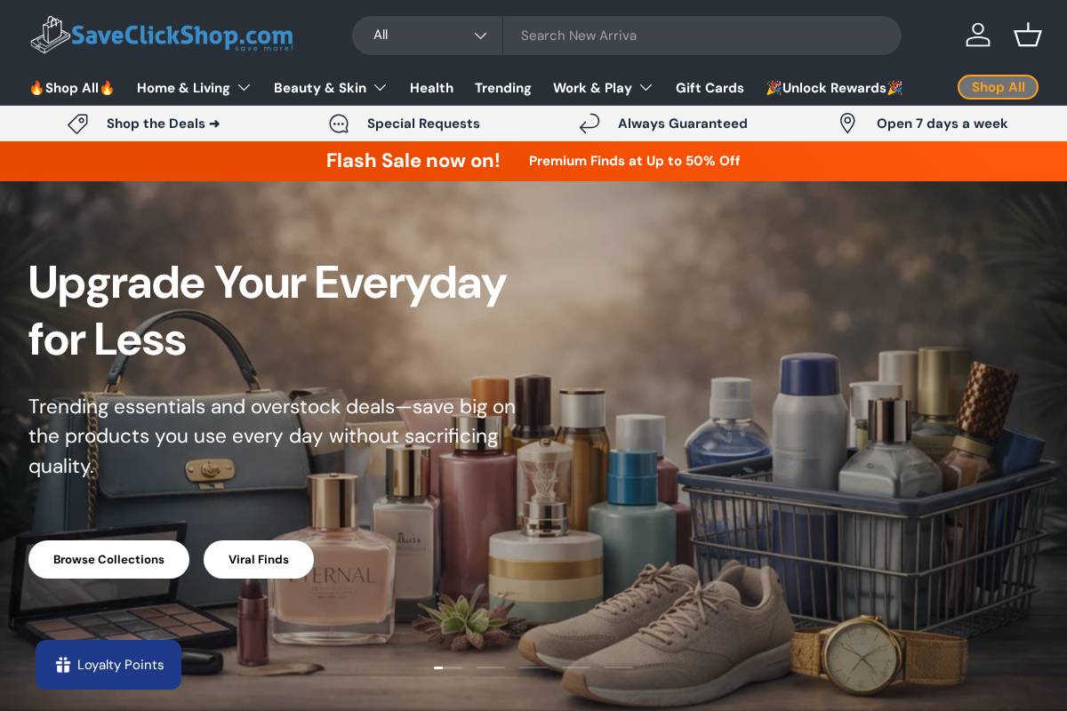 saveclickshop.com homepage screenshot