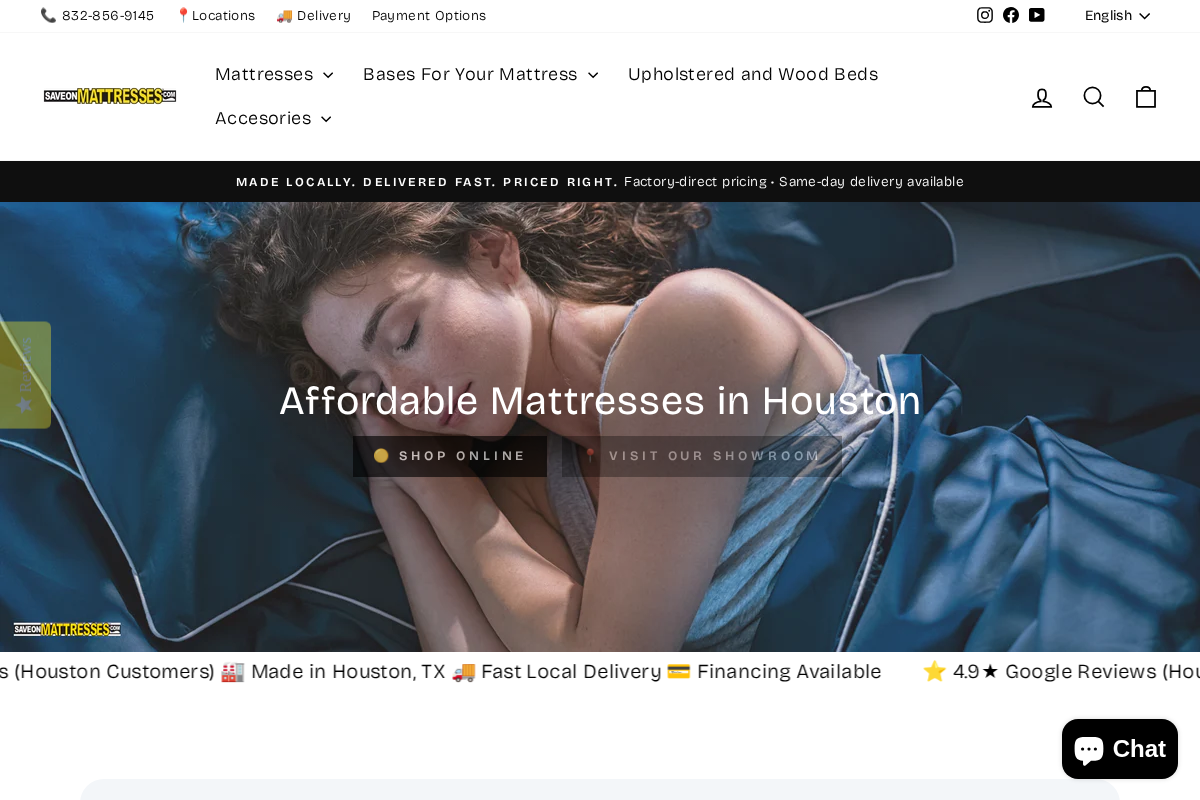 saveonmattresses.com homepage screenshot