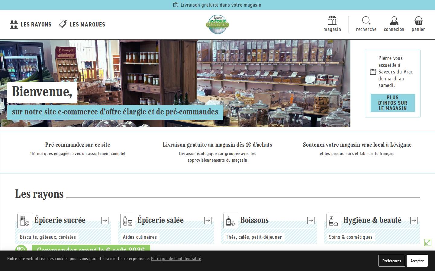saveursduvrac.fr homepage screenshot