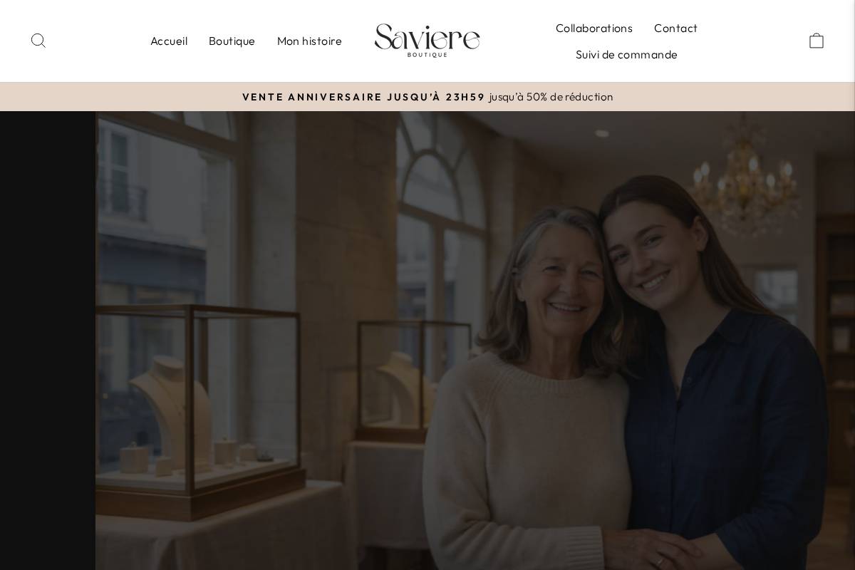 Saviere Boutique homepage screenshot