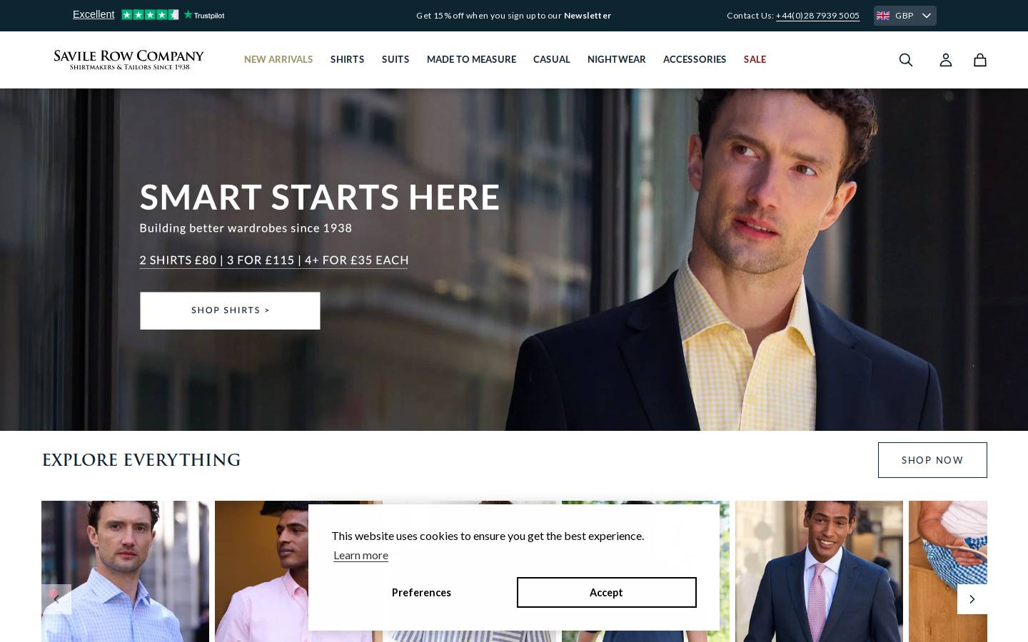 The Savile Row Company homepage screenshot