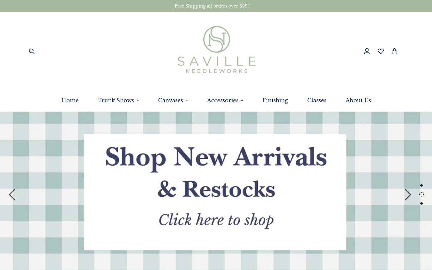 savilleneedleworks.com homepage screenshot