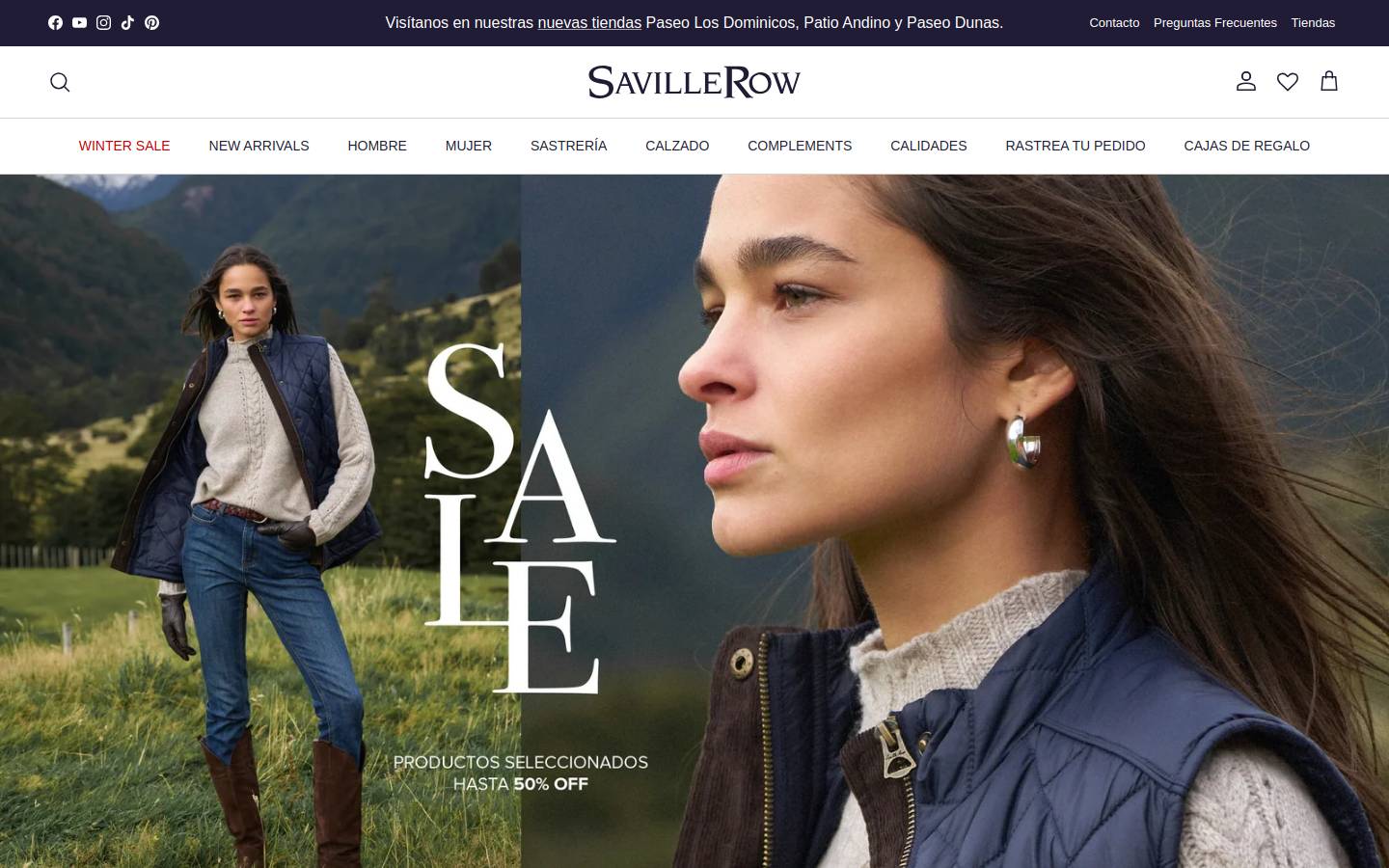 Saville Row homepage screenshot