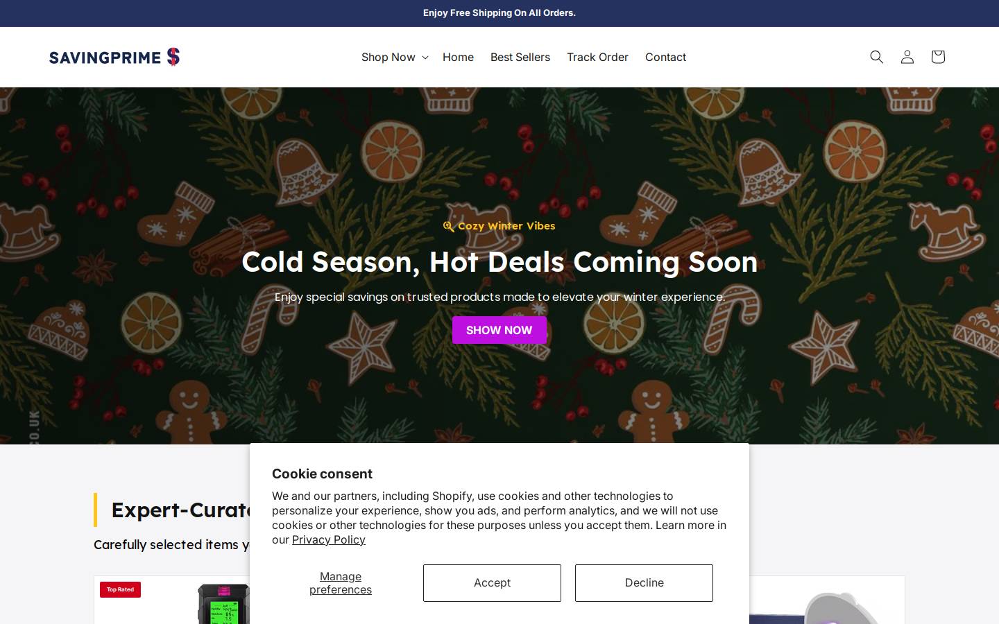 Savingprime homepage screenshot