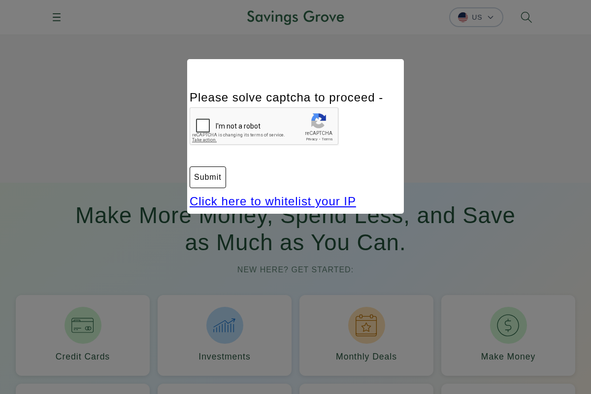 savingsgrove.com homepage screenshot