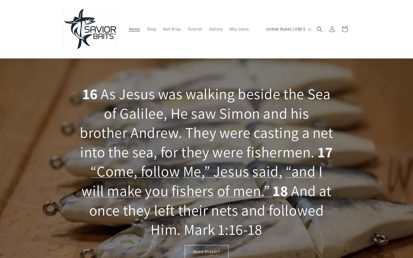 saviorbaits.com homepage screenshot