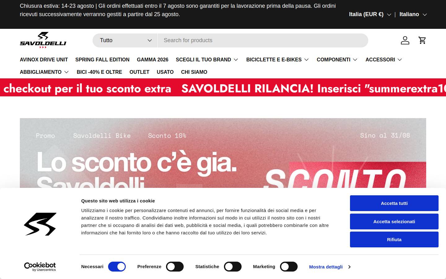 Savoldellibike homepage screenshot