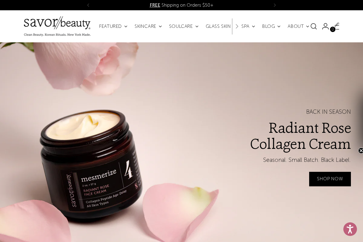 Savorbeauty homepage screenshot