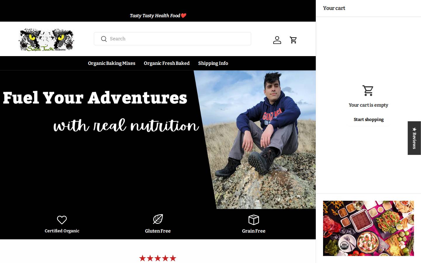 savortoothpaleo.com homepage screenshot
