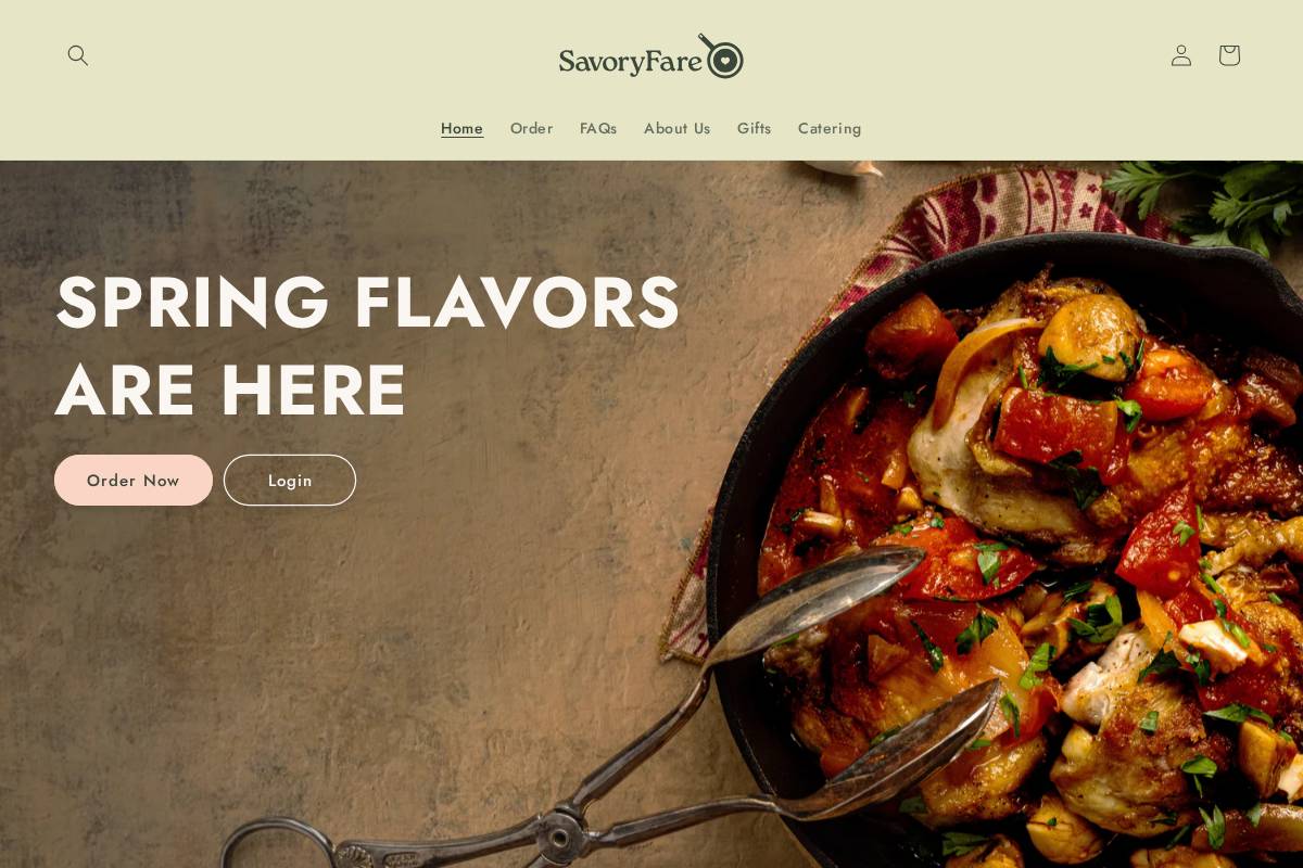 savoryfareinc.com homepage screenshot