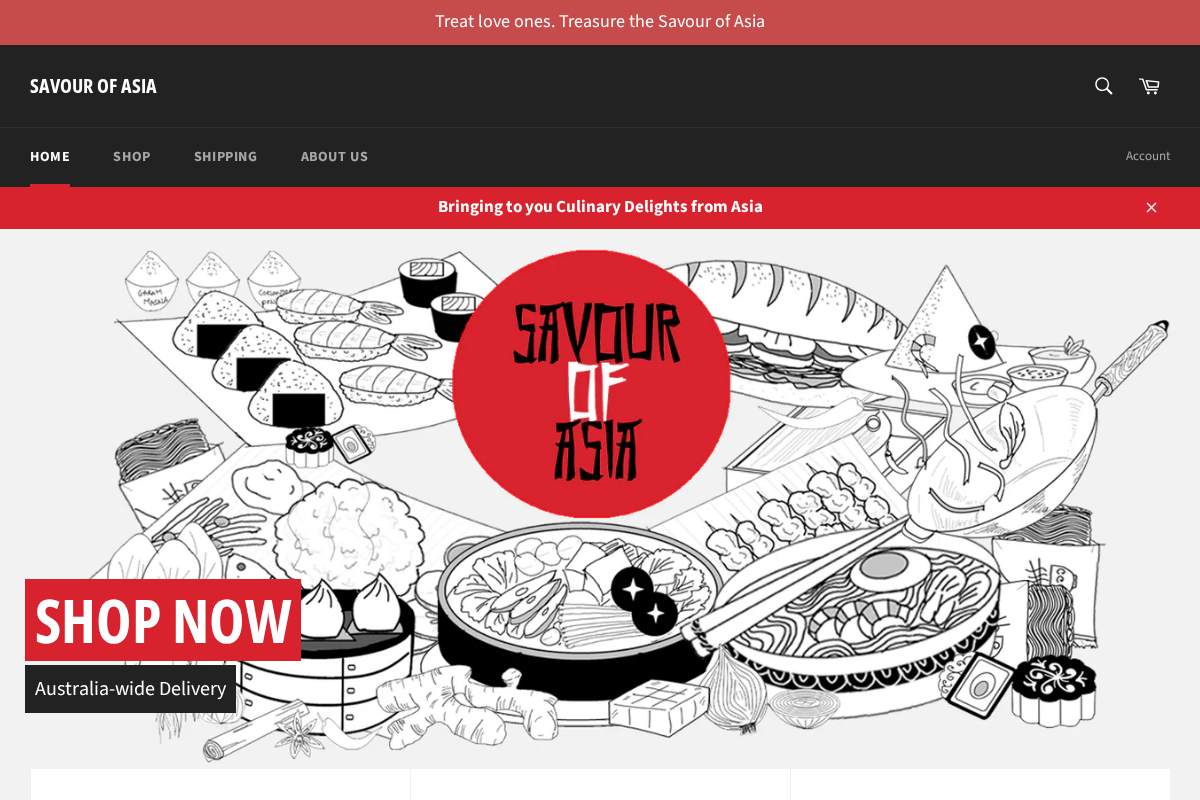 Savour of Asia homepage screenshot