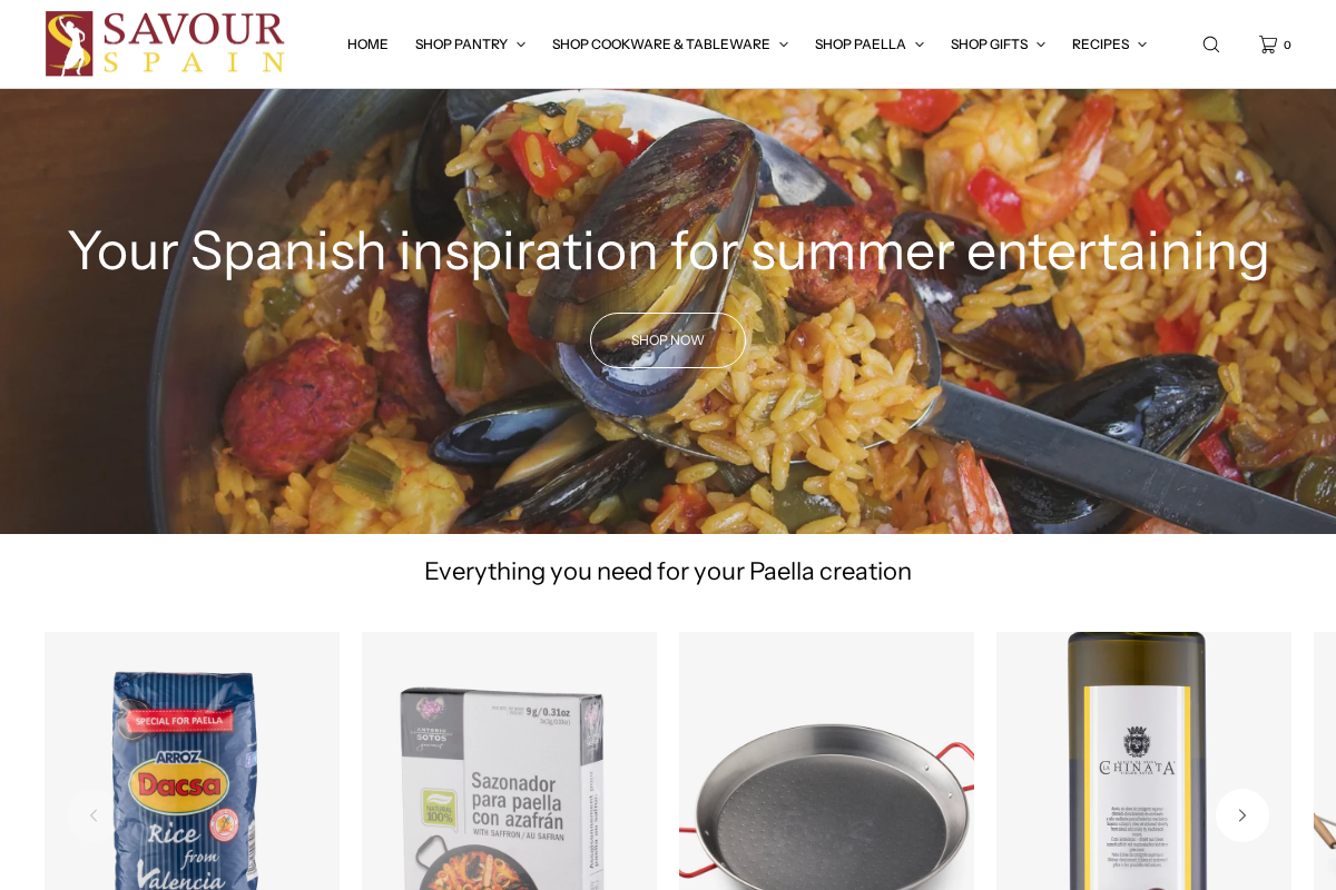 savourspain.com.au homepage screenshot