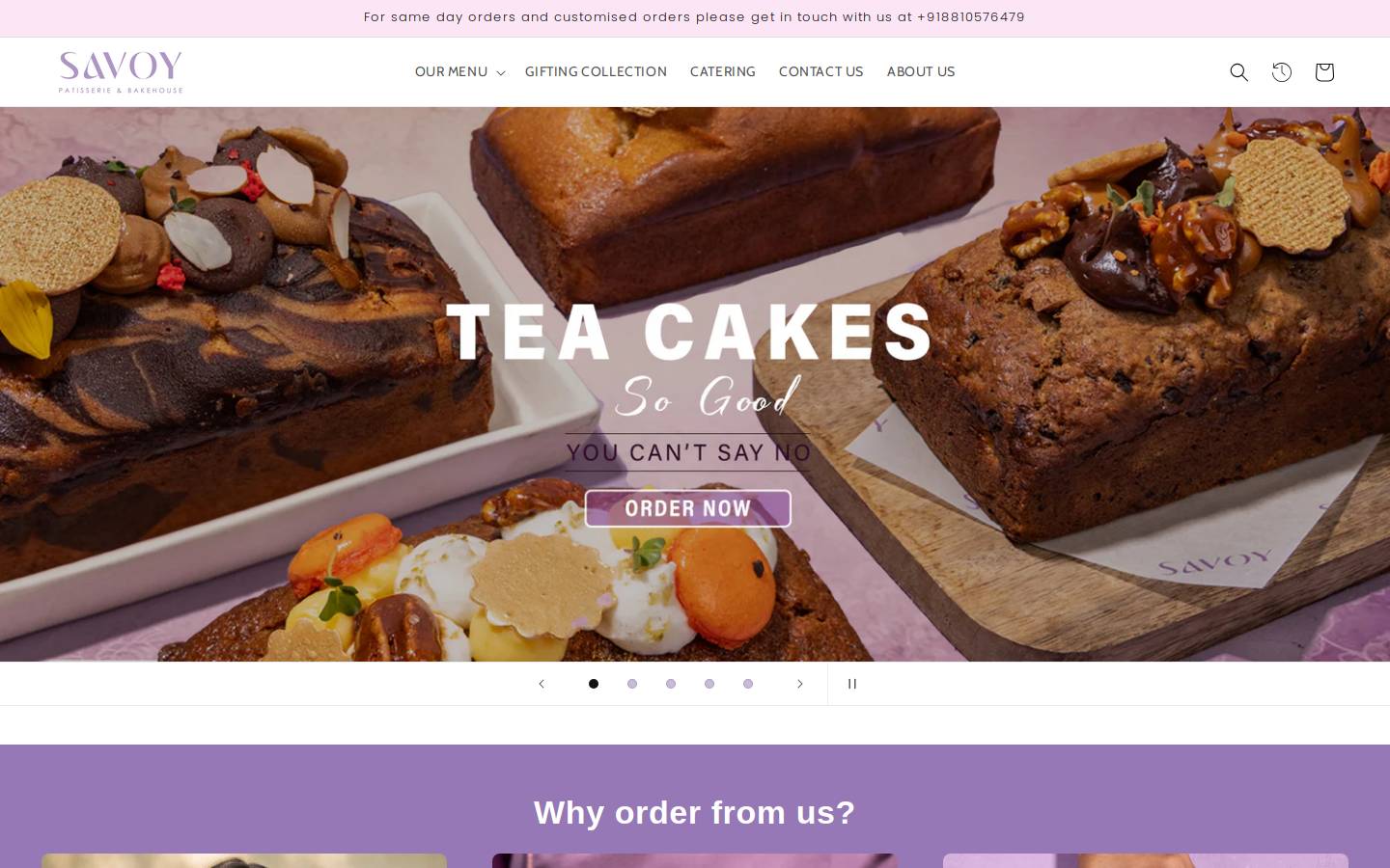 savoypatisserie.com homepage screenshot