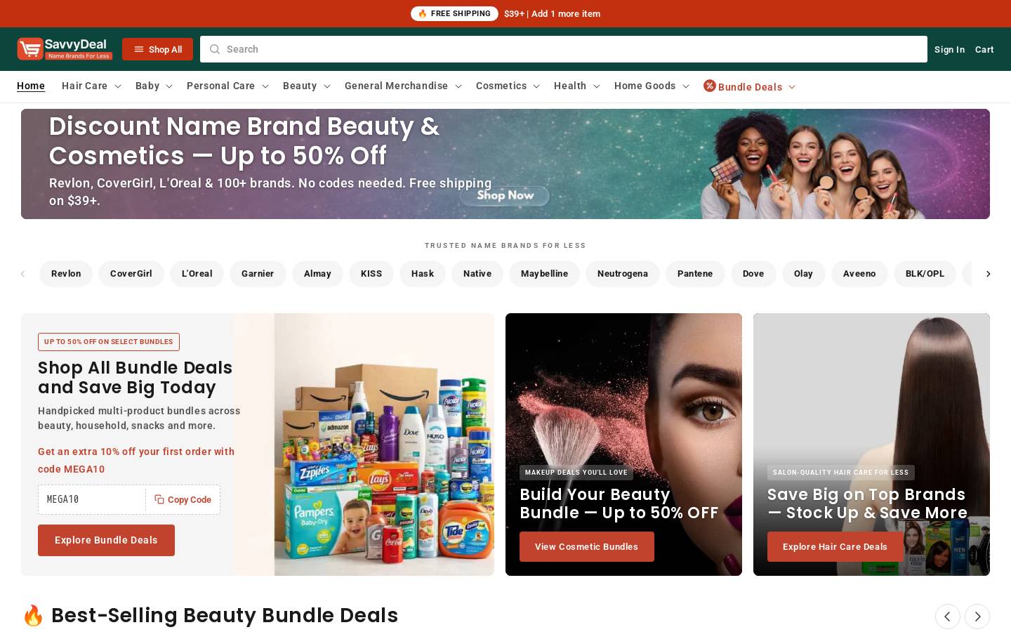 SAVVYDEAL.COM homepage screenshot