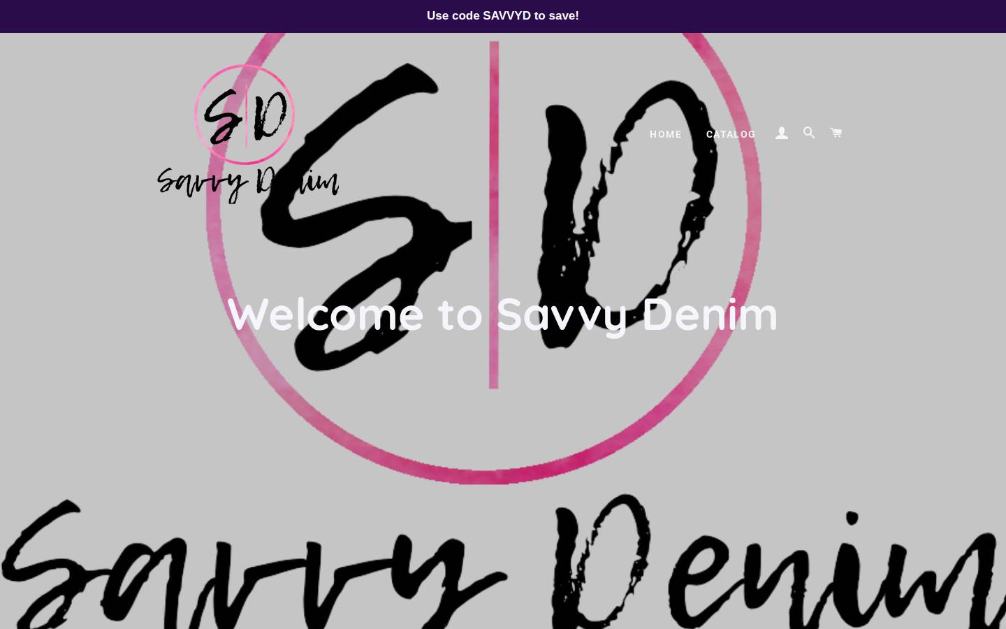 savvydenim.com homepage screenshot