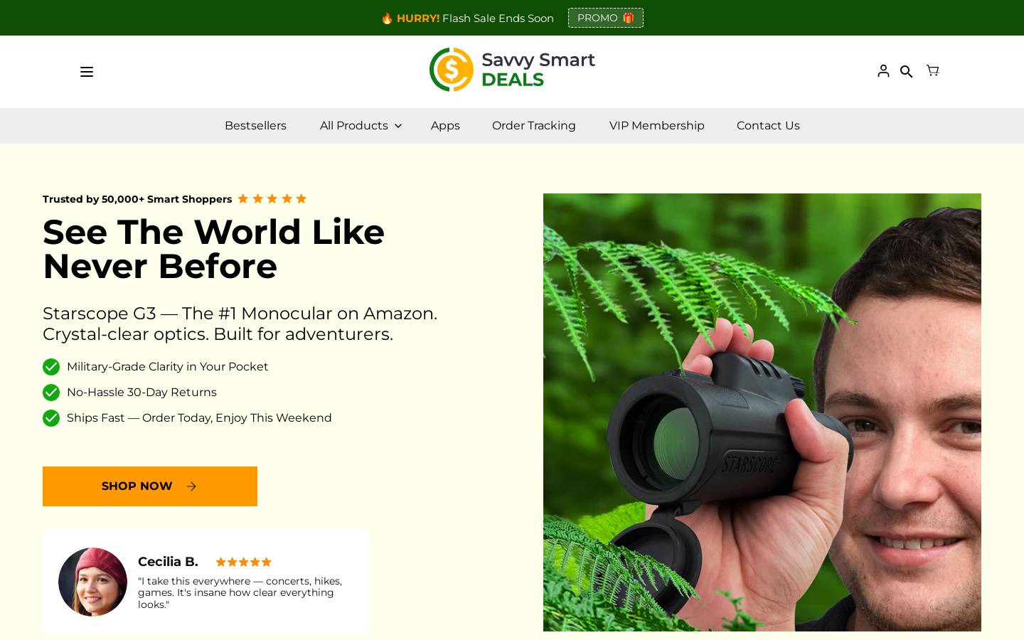 Savvysmartdeals homepage screenshot