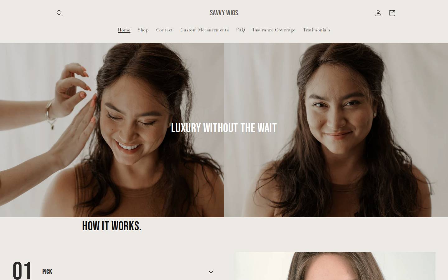 savvywigs.com homepage screenshot