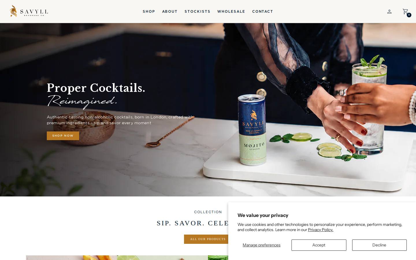 Savyll homepage screenshot