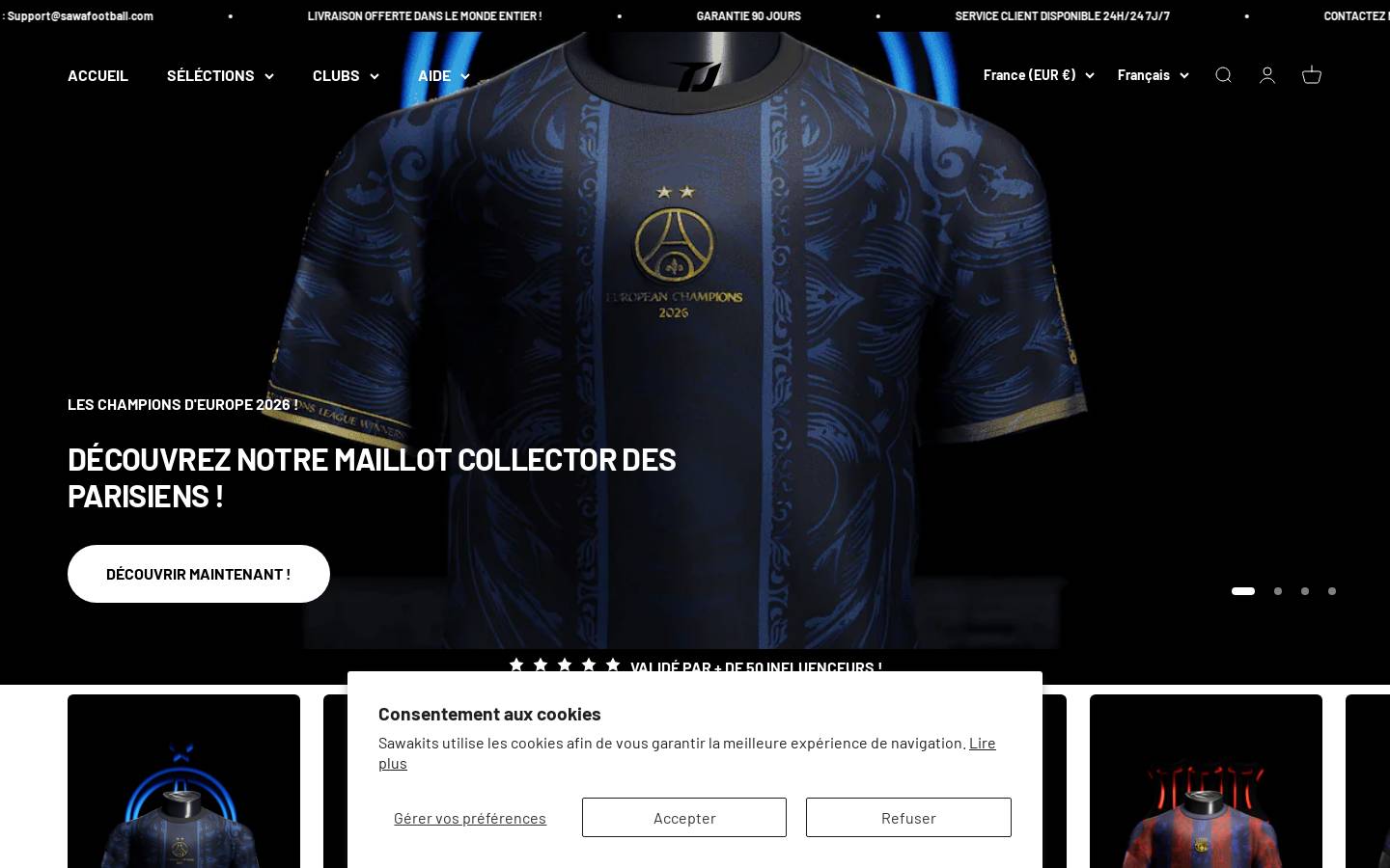 sawafootball.com homepage screenshot