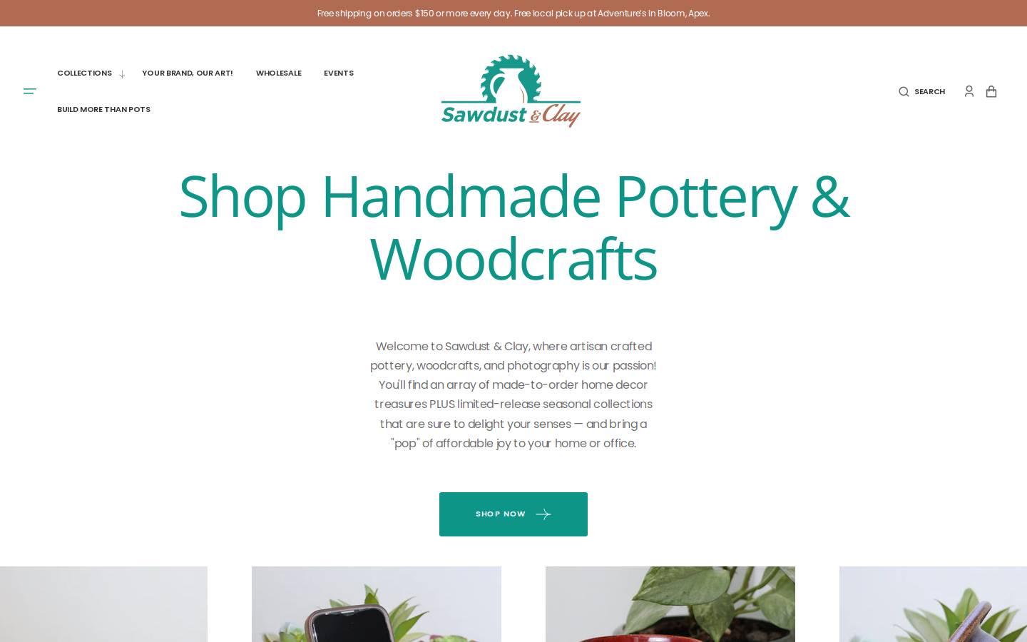 sawdustandclay.com homepage screenshot