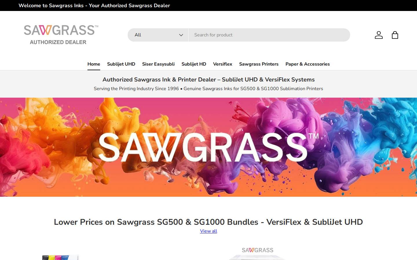 sawgrassinks.com homepage screenshot