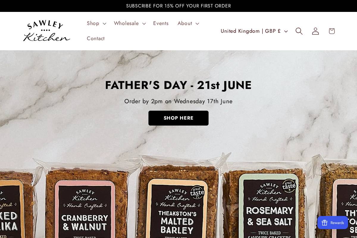 Sawley Kitchen homepage screenshot