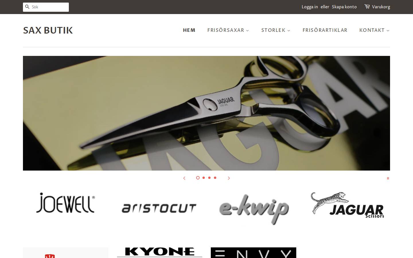 saxbutik.se homepage screenshot