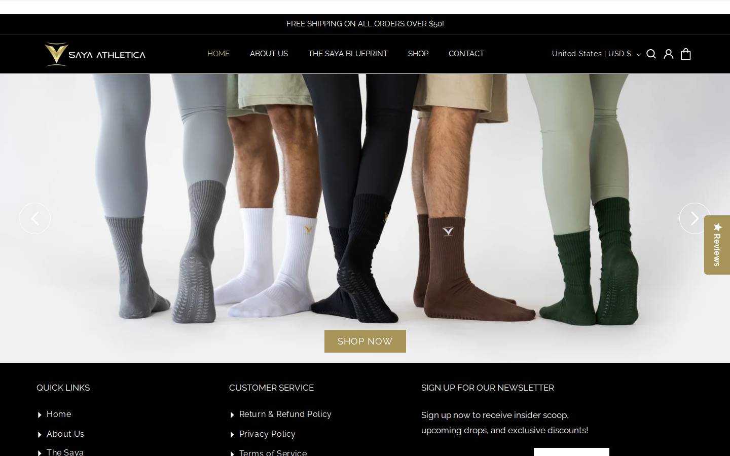 sayaathletica.com homepage screenshot