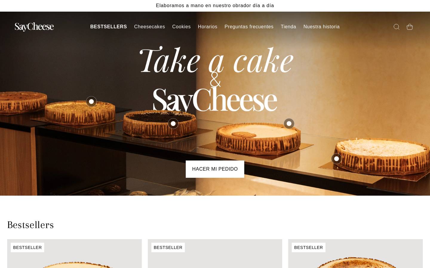 saycheesecakes.es homepage screenshot