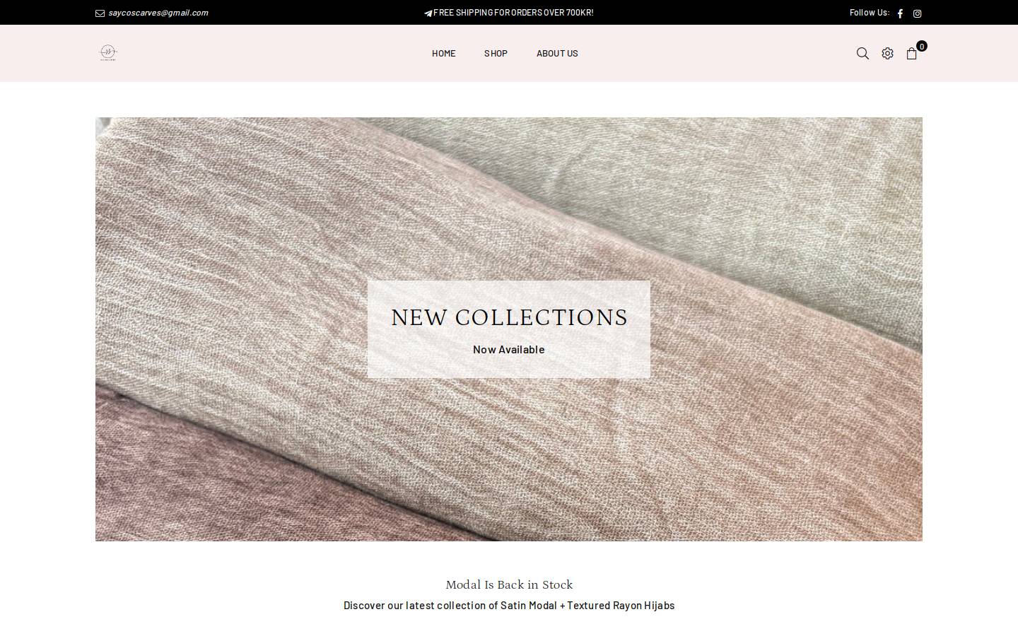 saycoscarves.com homepage screenshot