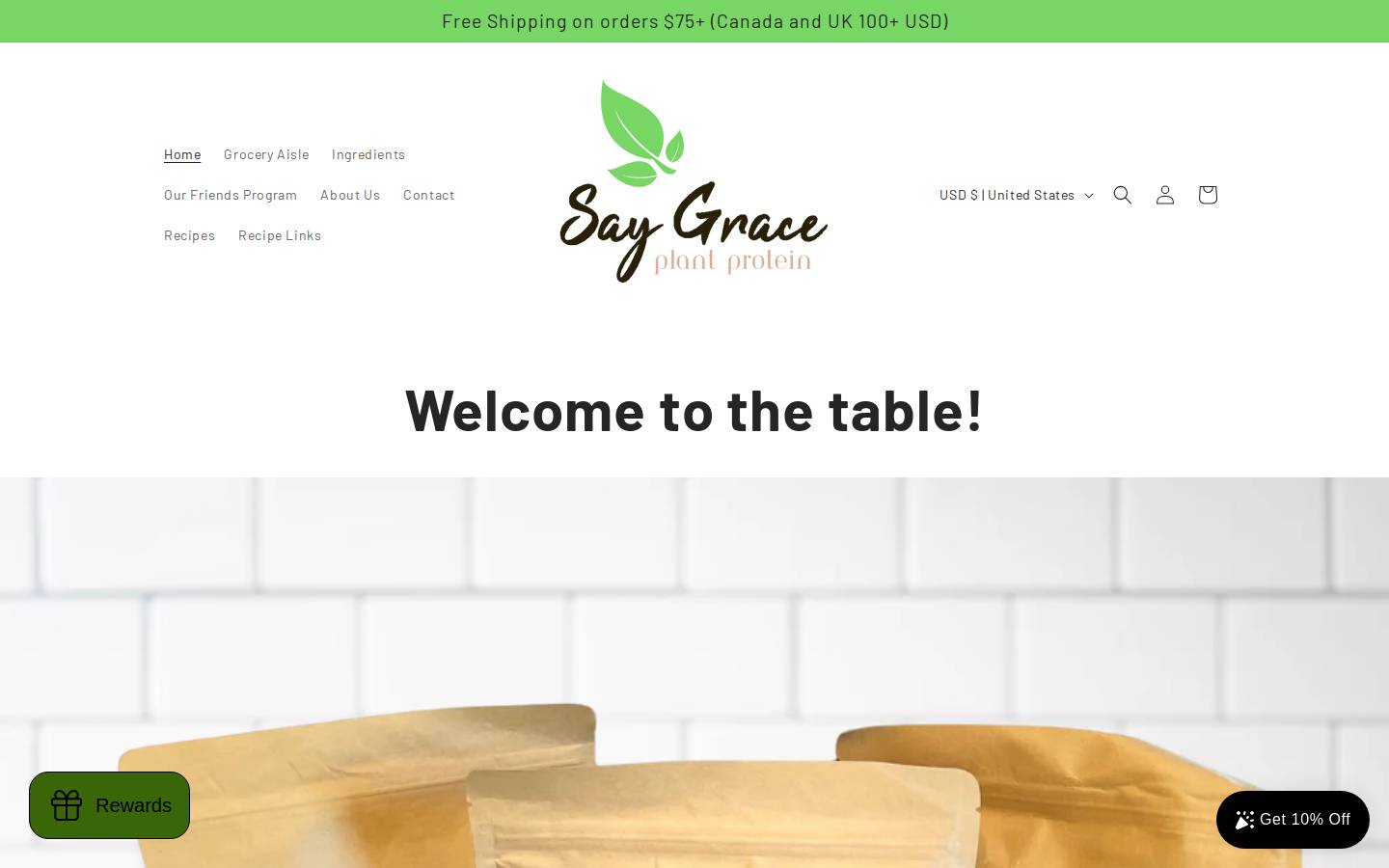 saygraceprotein.com homepage screenshot