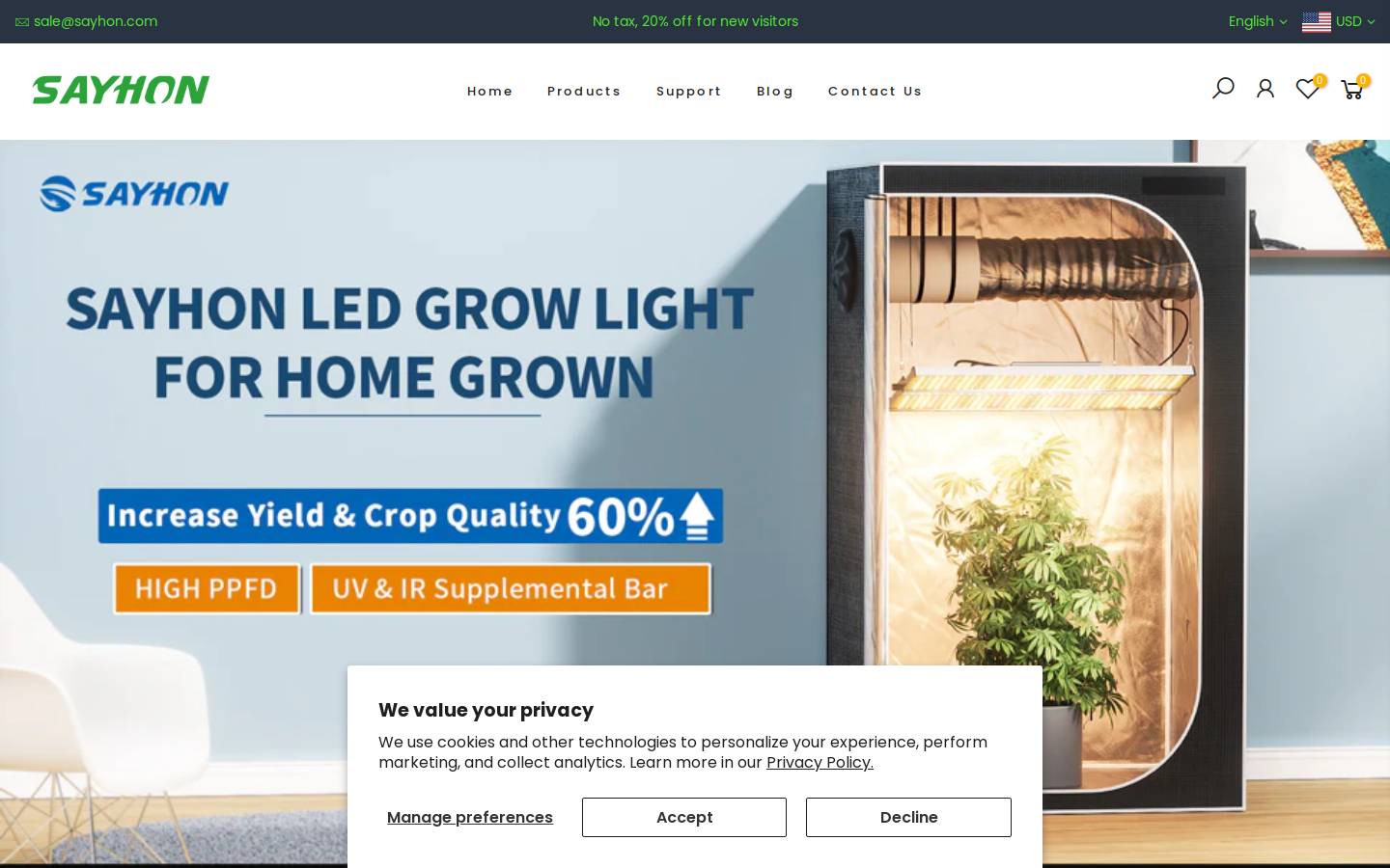 sayhon.com homepage screenshot