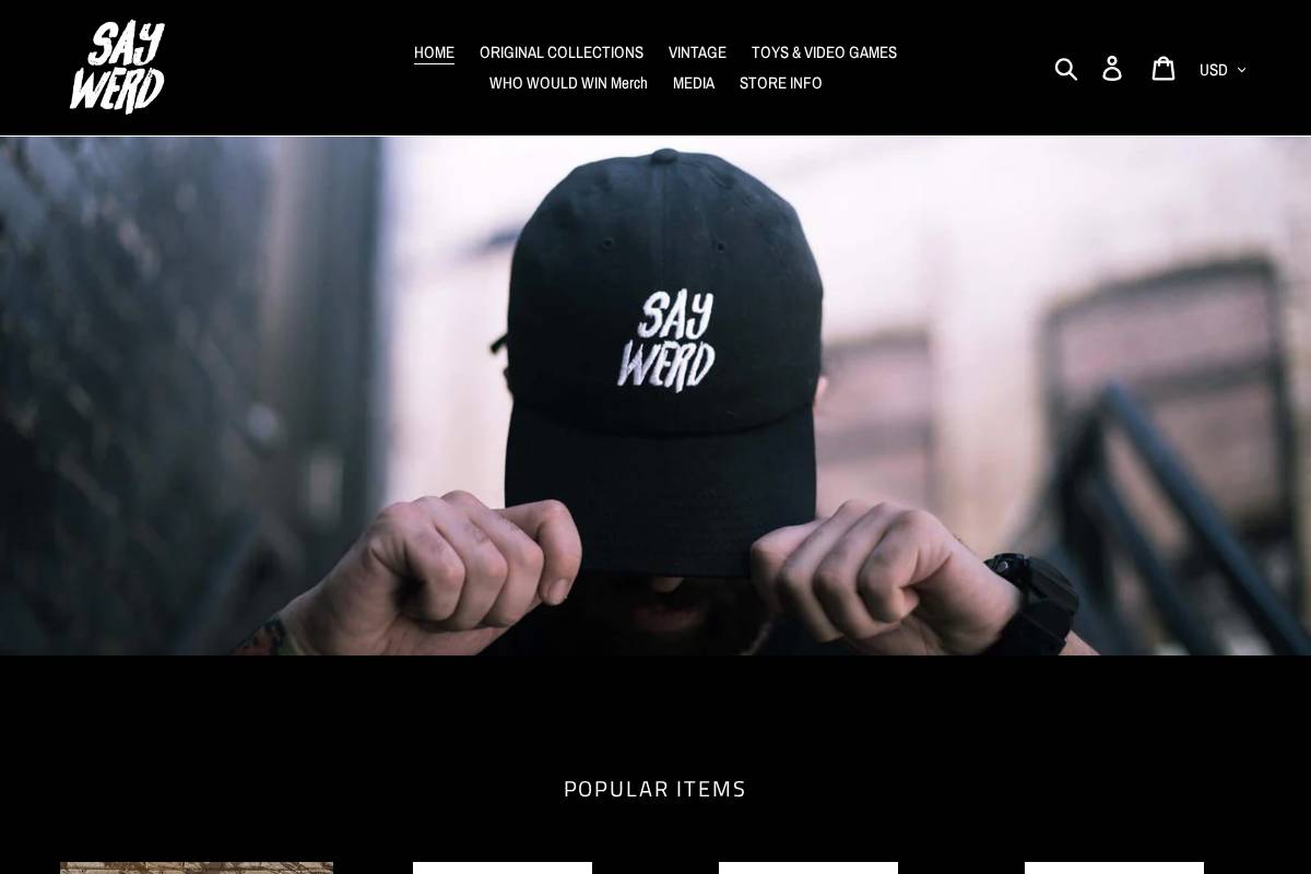 saywerd.co homepage screenshot