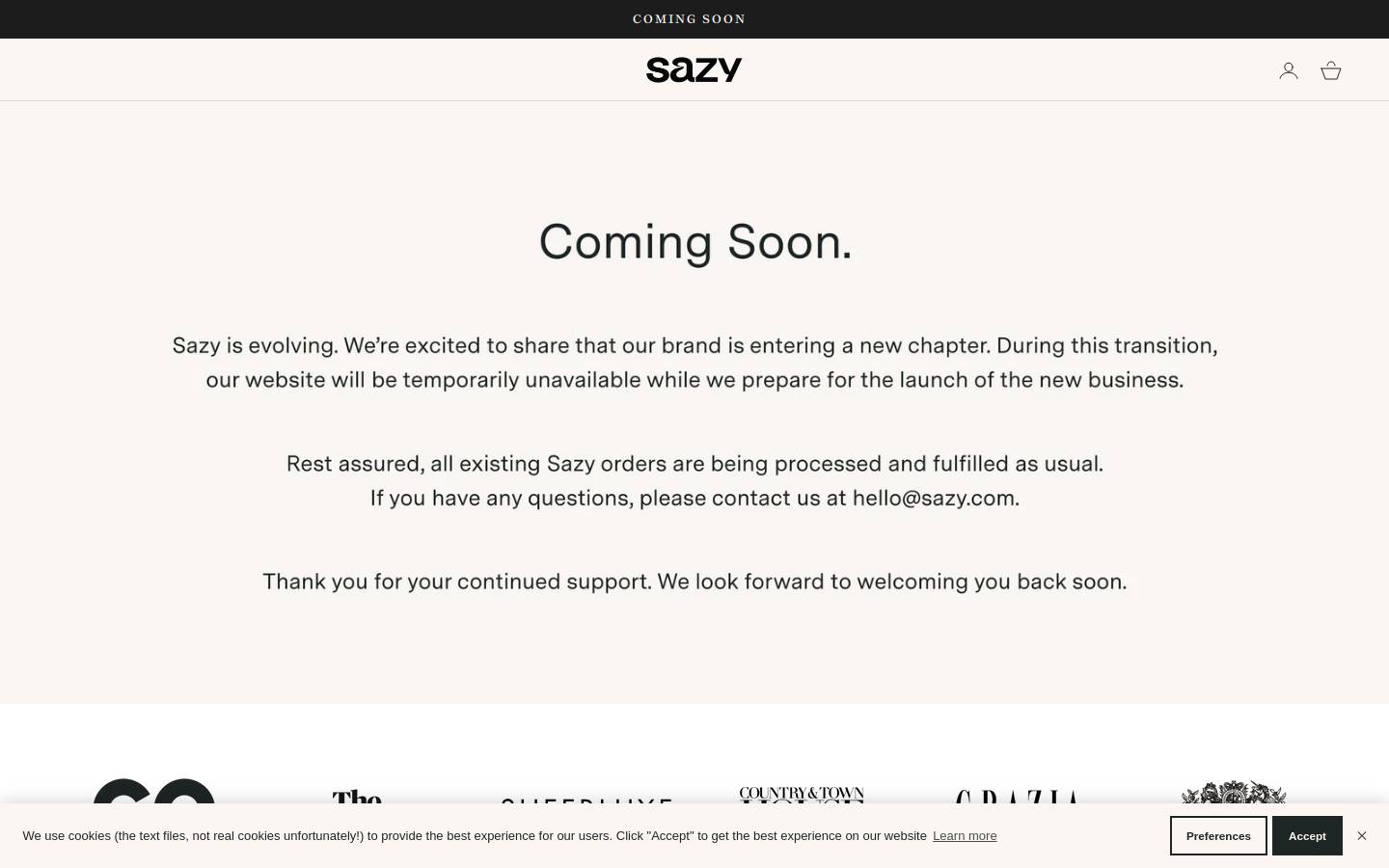 sazy.com homepage screenshot