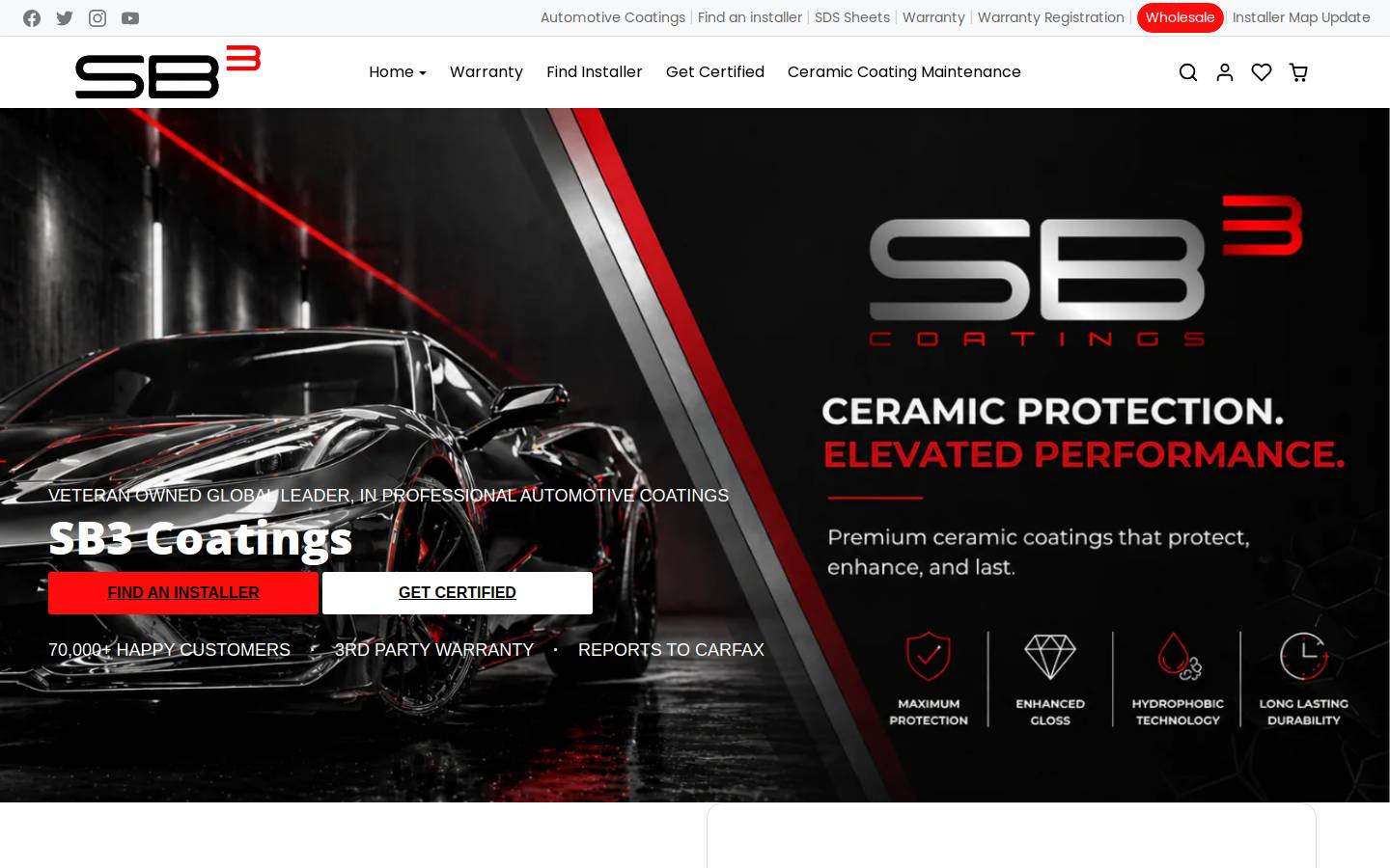 sb3coating.com homepage screenshot