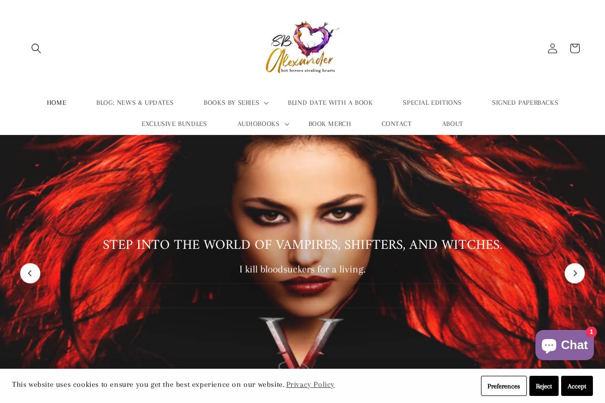 sbalexanderbooks.com homepage screenshot