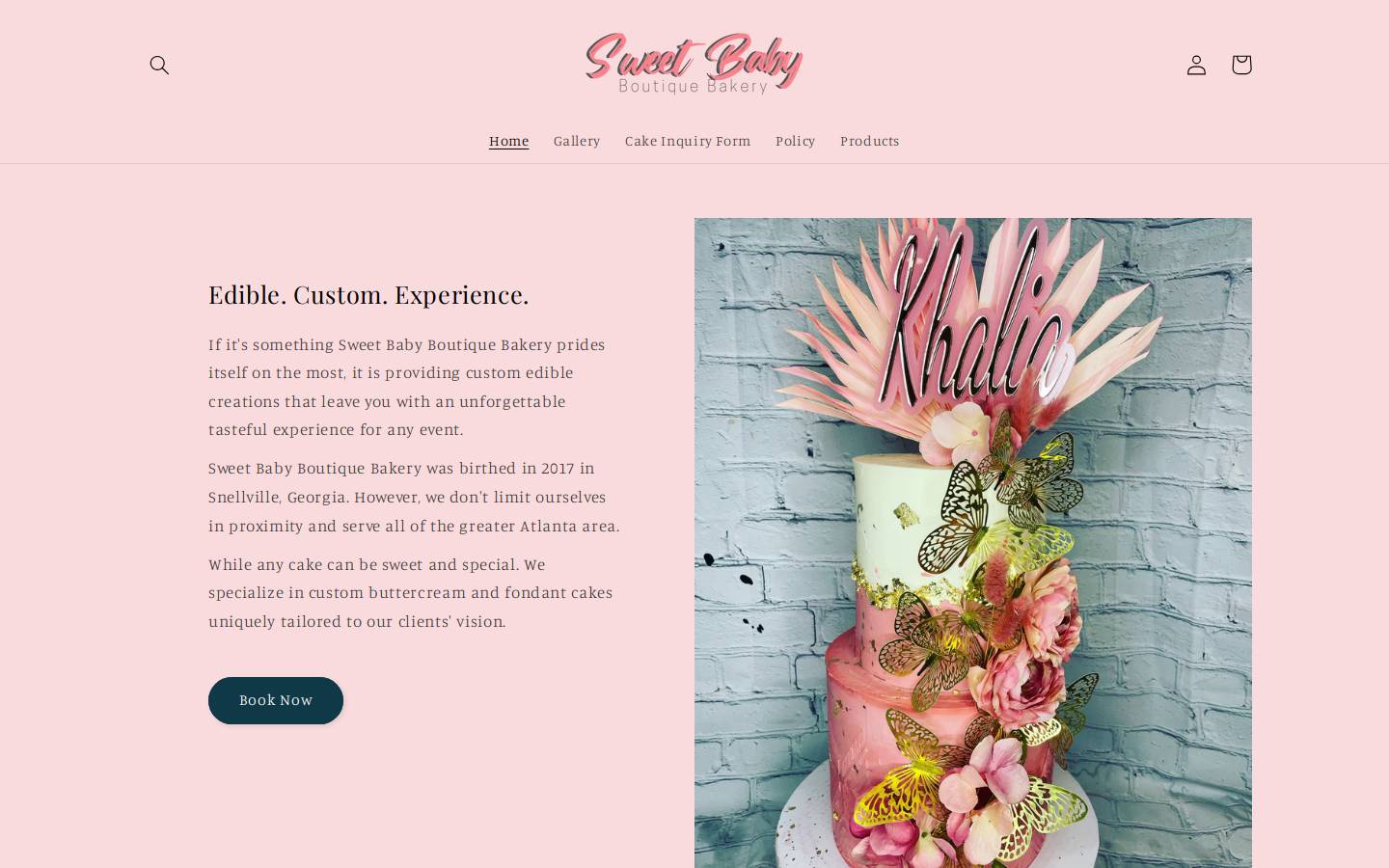 sbbcakes.com homepage screenshot