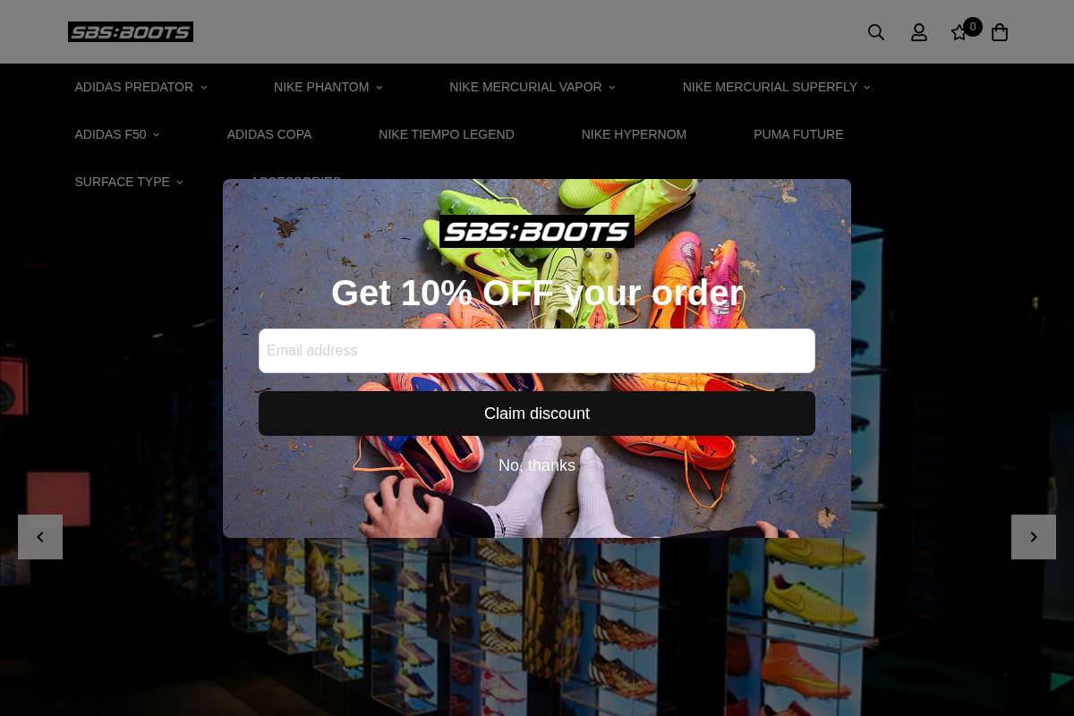 sbsboot.com homepage screenshot