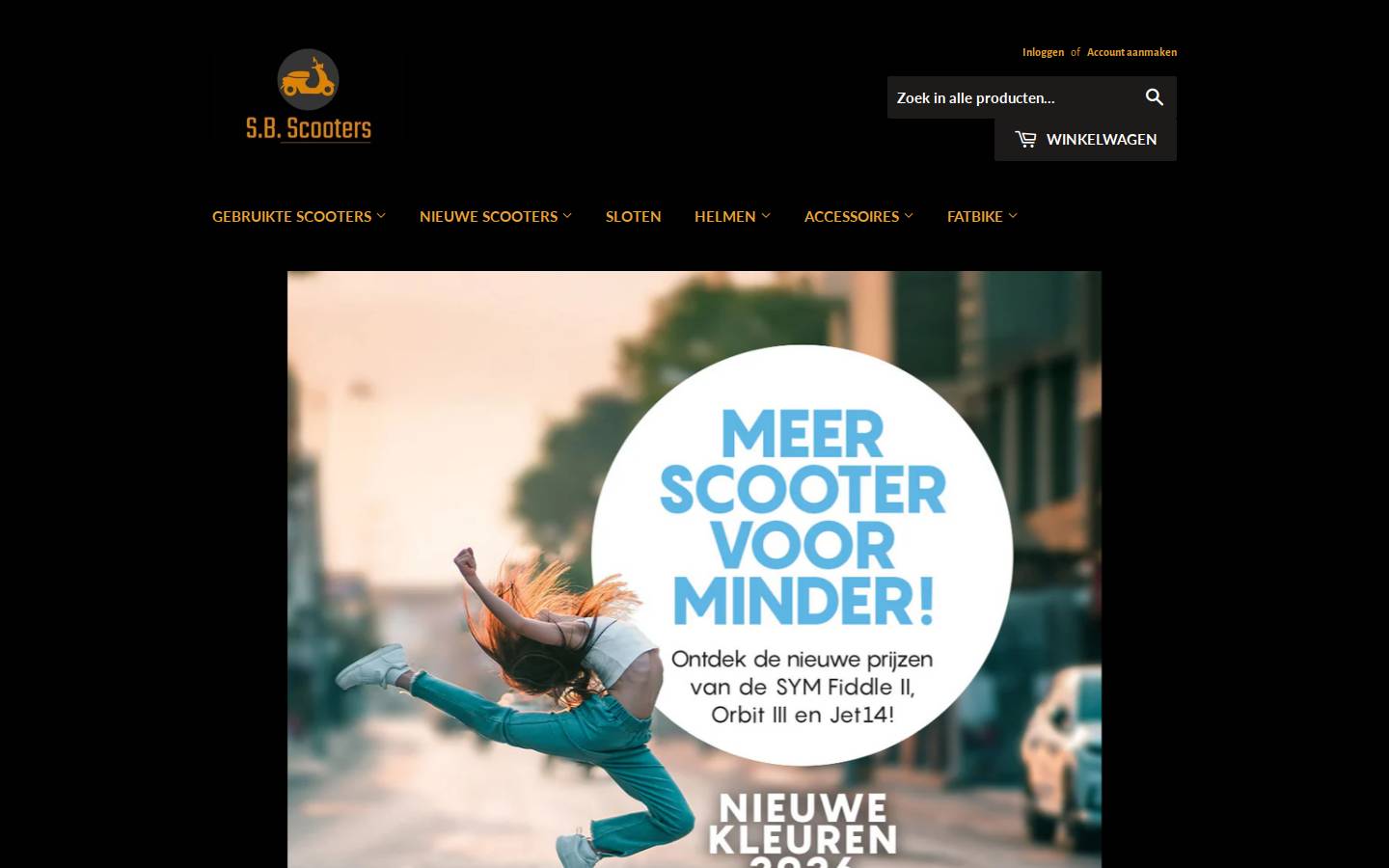 sbscooters.nl homepage screenshot