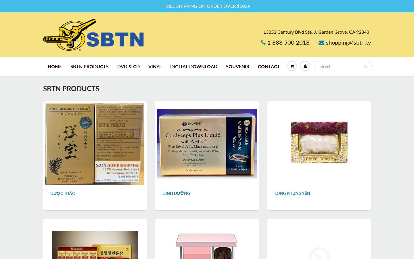 sbtnonlineshop.com homepage screenshot