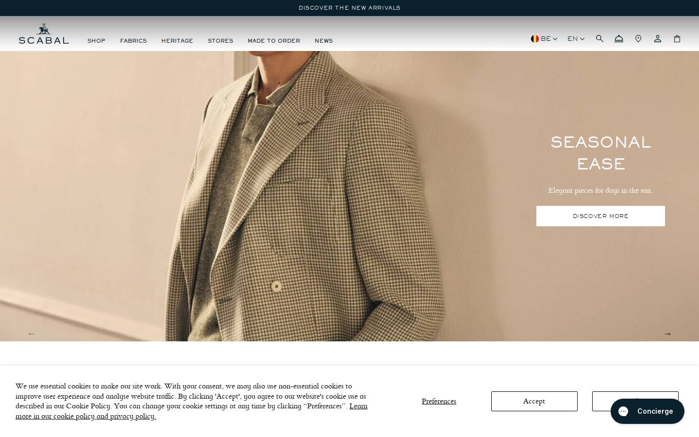 Scabal homepage screenshot