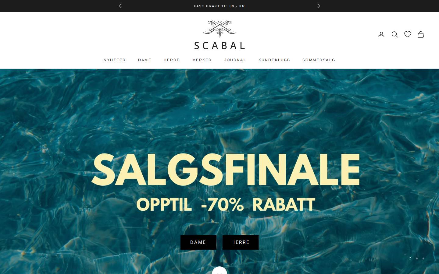 Scabal homepage screenshot