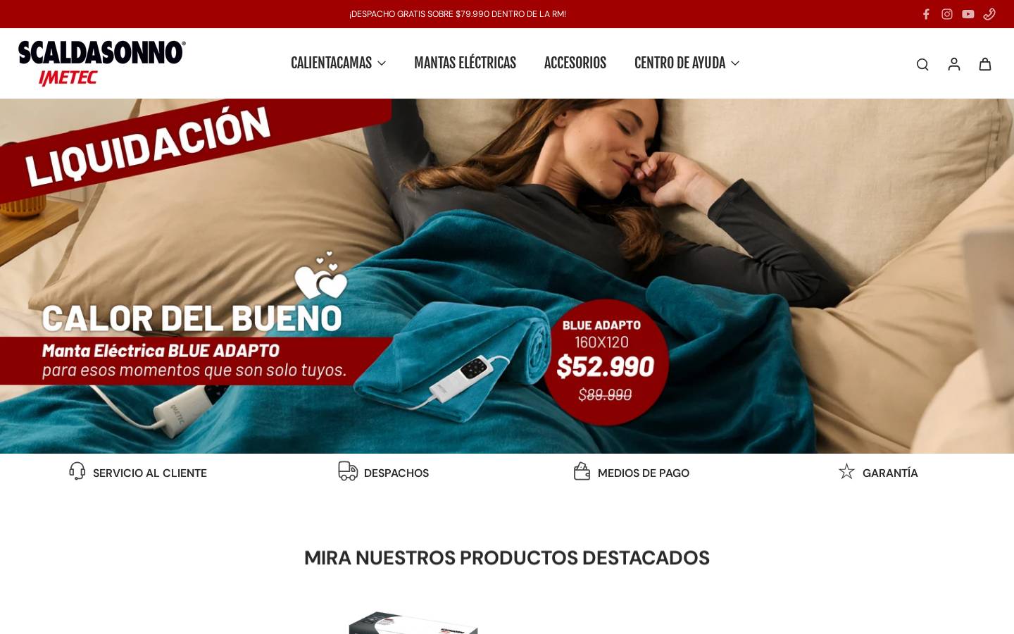 scaldasonno.cl homepage screenshot