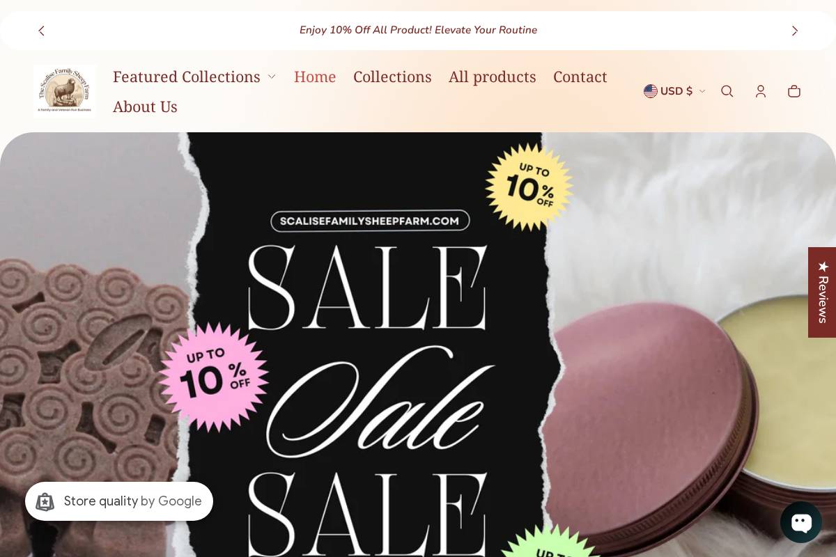 Scalisefamilysheepfarm homepage screenshot