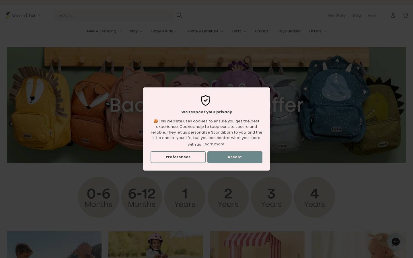 Scandibørn homepage screenshot