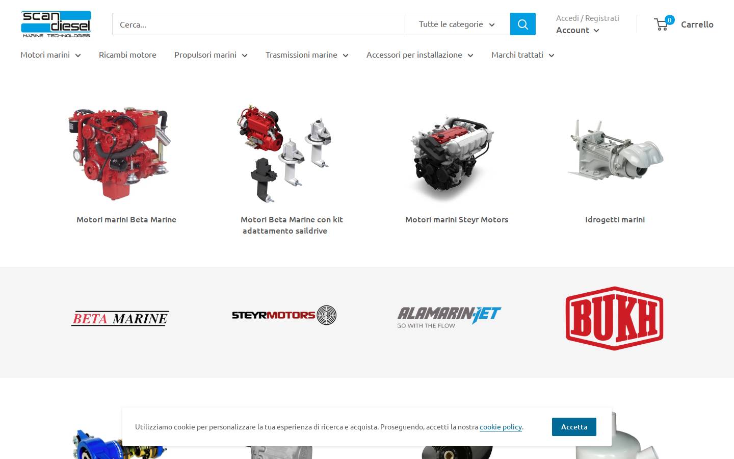 scandiesel.it homepage screenshot