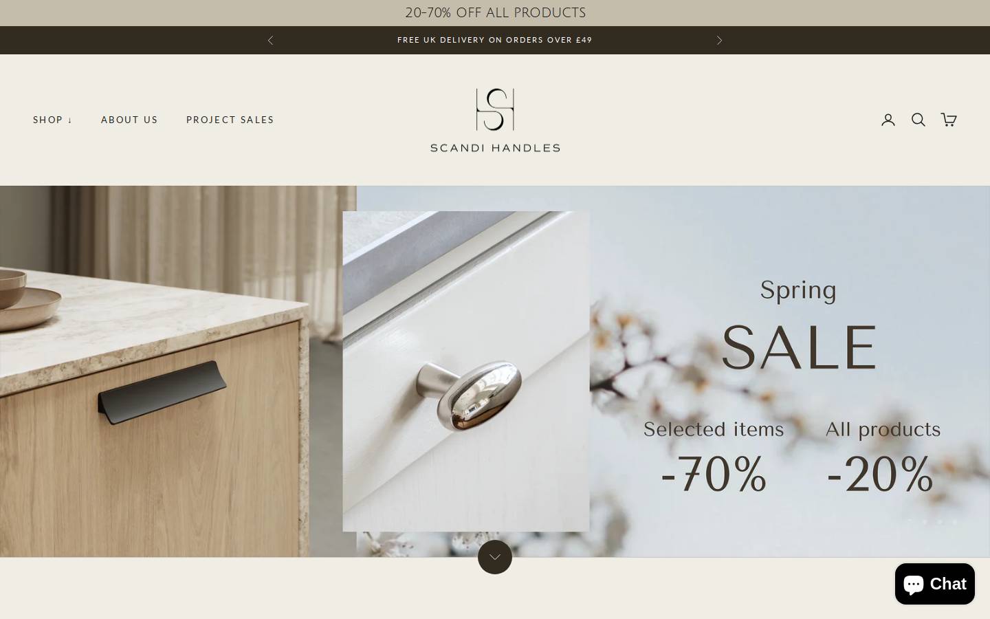 scandihandles.com homepage screenshot