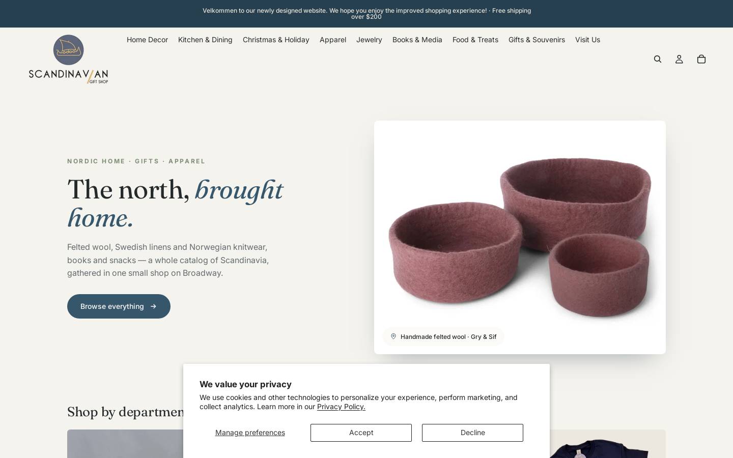 scandinaviangifts.com homepage screenshot